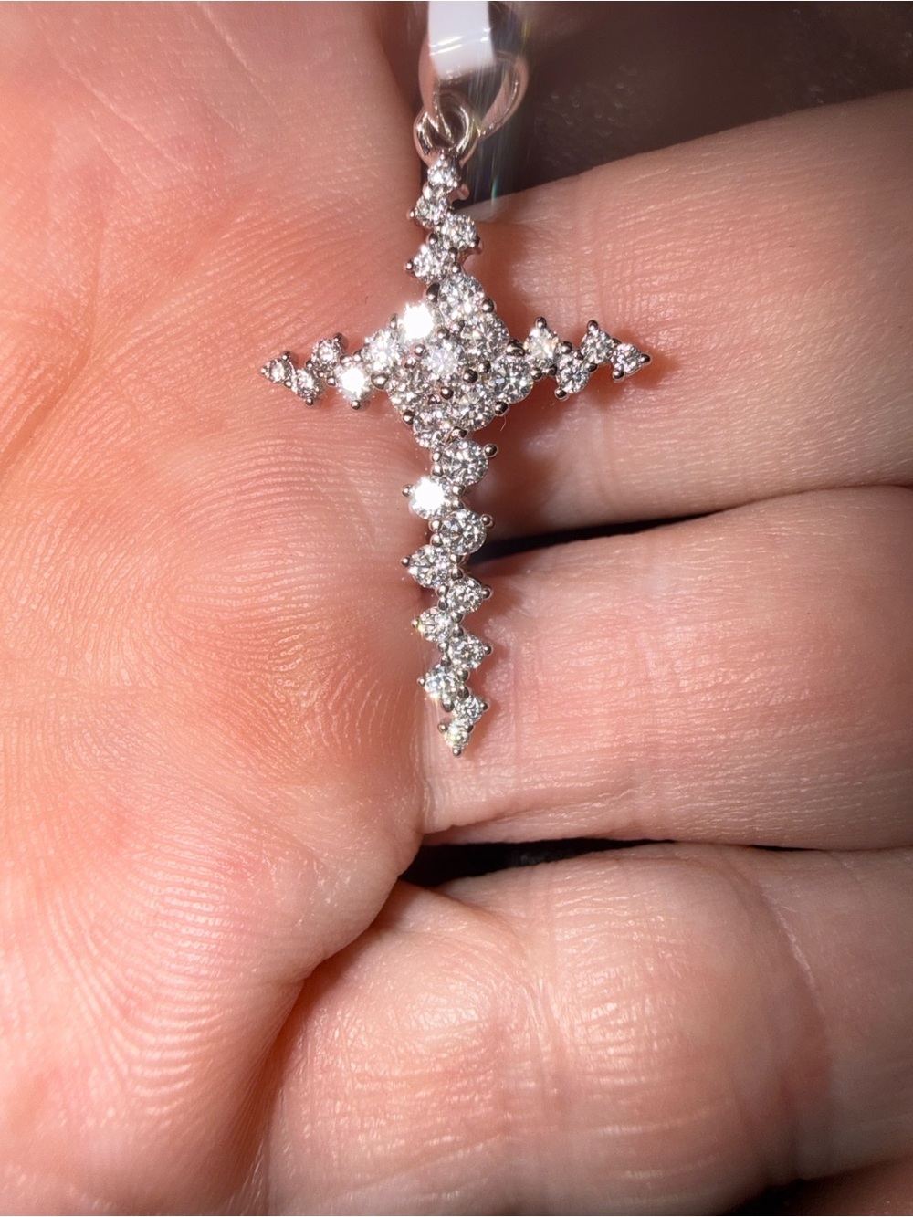 GRA CERTIFIED MOISSANITE DIAMOND 1CT CROSS PENDANT 925 STERLING SILVER NEW - Picture 7 of 13